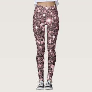 Roos Gold Faux Glitter Sparkles Leggings