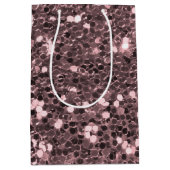 Roos Gold Faux Glitter Sparkles Medium Cadeauzakje (Voorkant)