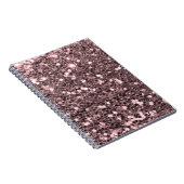 Roos Gold Faux Glitter Sparkles Notitieboek (Rechterzijde)