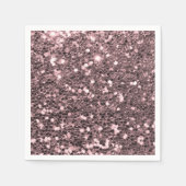 Roos Gold Faux Glitter Sparkles Servet (Voorkant)