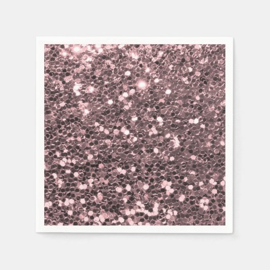 Roos Gold Faux Glitter Sparkles Servet (Voorkant)