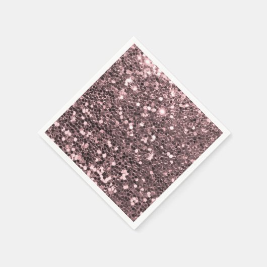 Roos Gold Faux Glitter Sparkles Servet (Hoek)