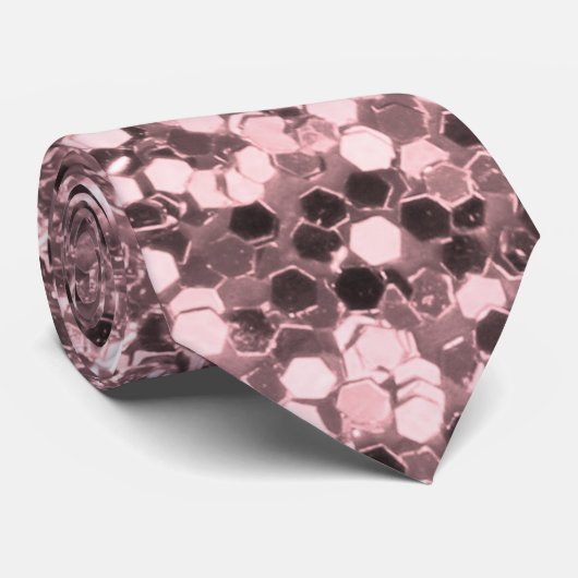 Roos Gold Faux Glitter Sparkles Stropdas (Opgerold)