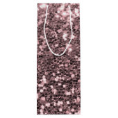 Roos Gold Faux Glitter Sparkles Wijn Cadeautas (Achterkant)