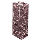 Roos Gold Faux Glitter Sparkles Wijn Cadeautas (Voorkant Gekanteld)