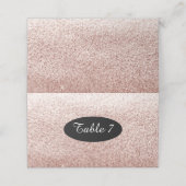Roos Gold Faux Glitter Table Seating Numbers Plaatskaartje (Buitenkant ongevouwen)