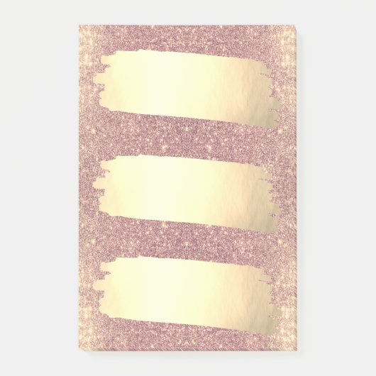 Roos Gold Faux Gold Foil - Sparkle List Post-it® Notes (Voorkant)