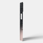 Roos Gold Faux Lashes Black Glitter Ombre Case-Mate iPhone Case (Achterkant / Rechts)