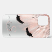 Roos Gold Faux Lashes Silver Case-Mate iPhone Case (Achterkant (horizontaal))