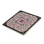 Roos Gold Faux Marble Mandala Tegeltje (Zijkant)