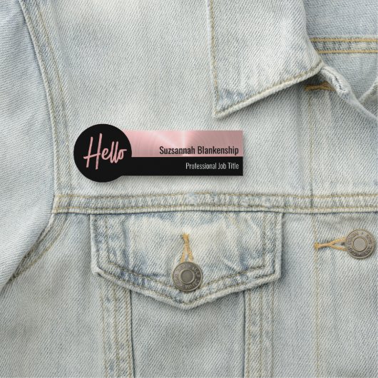 Roos Gold Faux Metal Professional Hallo Naamplaatje (In situ)