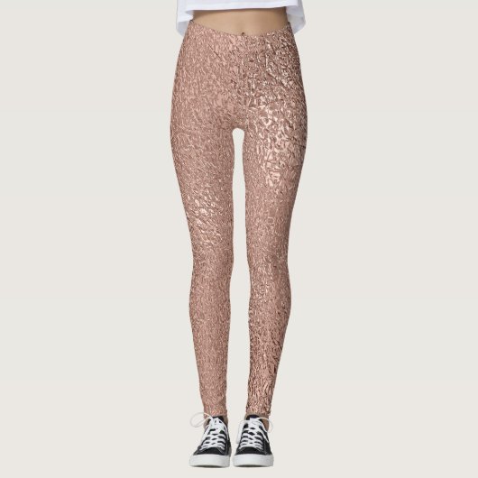 Roos Gold Faux Metallic Leggings (Voorkant)