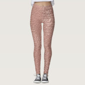 Roos Gold Faux Metallic Textured Leggings (Voorkant)