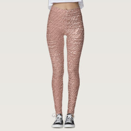 Roos Gold Faux Metallic Textured Leggings
