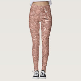 Roos Gold Faux metallisch gebarentrisch gebarsten Leggings