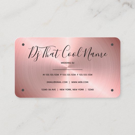 Roos Gold Faux Pro-DJ-controller Visitekaartje (Achterkant)