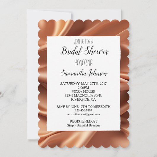  Roos Gold Faux Satin Vrijgezellenfeest Kaart (Voorkant)