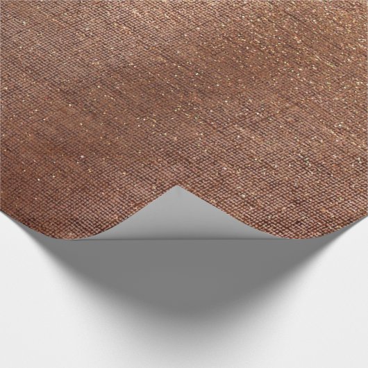Roos Gold Faux Sepia Linen Metallic Burlap Cadeaupapier (Hoek)