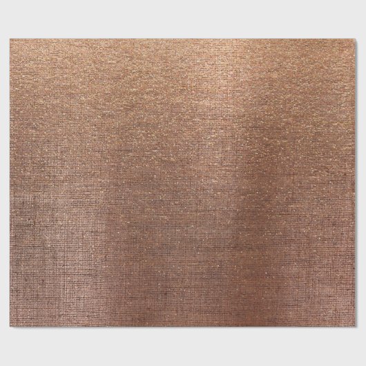 Roos Gold Faux Sepia Linen Metallic Burlap Cadeaupapier (Vlak)