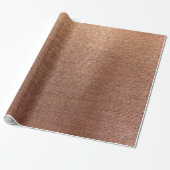 Roos Gold Faux Sepia Linen Metallic Burlap Cadeaupapier (Uitgerold)