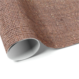 Roos Gold Faux Sepia Linen Metallic Burlap Cadeaupapier