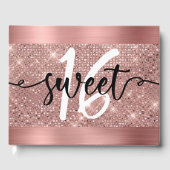 Roos Gold Faux Shimmer & Folie Sweet 16 Gastenboek (Voorkant)