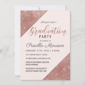 Roos Gold Faux Sparkling Glitter Sequin Afstuderen Kaart (Voorkant)