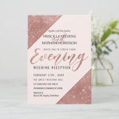 Roos Gold Faux Sparkling Glitter Sequin Avond Kaart (Staand voorkant)