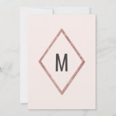 Roos Gold Faux Sparkling Glitter Sequin Avond Kaart (Achterkant)