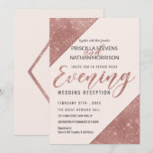 Roos Gold Faux Sparkling Glitter Sequin Avond Kaart (Voorkant / Achterkant)