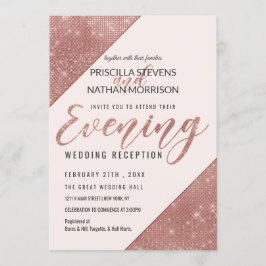 Roos Gold Faux Sparkling Glitter Sequin Avond Kaart