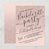 Roos Gold Faux Sparkly Glitter Ombre Bachelorette Kaart (Voorkant / Achterkant)