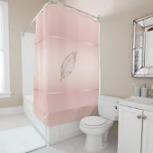 Roos Gold Feather Blush Gradiënt Douchegordijn (In situ)