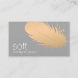 Roos Gold Feather Esthetician Skincare Grey Visitekaartje