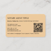 Roos Gold Feather Pen Logo N Notarische QR-code Visitekaartje (Achterkant)