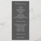 Roos Gold Feathers Elegant Chic Wedding Programma Programmakaart (Achterkant)