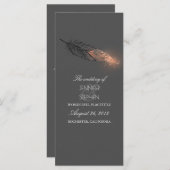 Roos Gold Feathers Elegant Chic Wedding Programma Programmakaart (Voorkant / Achterkant)