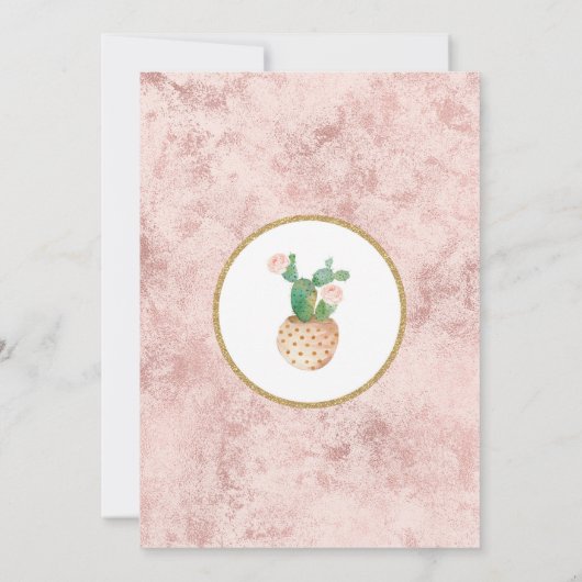 Roos Gold Fiesta Afstuderen nodigt geometrisch Lij Kaart (Achterkant)