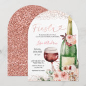 Roos Gold Fiesta Couples Douche Uitnodiging (Voorkant / Achterkant)