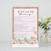 Roos Gold Flamingo Vrijgezellenfeest Game PRINED (Staand voorkant)