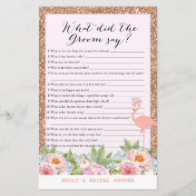 Roos Gold Flamingo Vrijgezellenfeest Game PRINED