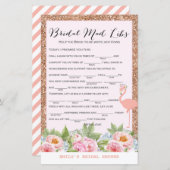 Roos Gold Flamingo Vrijgezellenfeest Game PRINED (Voorkant / Achterkant)