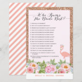 Roos Gold Flamingo Vrijgezellenfeest Game PRINED (Voorkant / Achterkant)