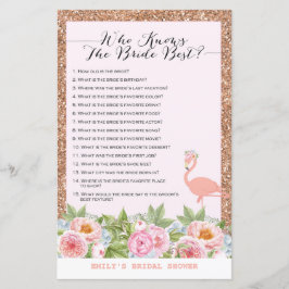 Roos Gold Flamingo Vrijgezellenfeest Game PRINED