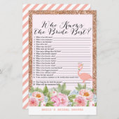 Roos Gold Flamingo Vrijgezellenfeest Game PRINED (Voorkant / Achterkant)