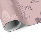 Roos Gold Fleur-de-Lis Pattern on Blush Pink Cadeaupapier (Rol Hoek)
