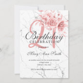 Roos Gold Floral 21-jarige marmer  Kaart (Voorkant)