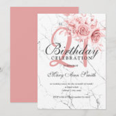 Roos Gold Floral 21-jarige marmer  Kaart (Voorkant / Achterkant)