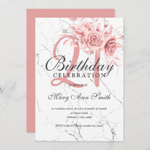 Roos Gold Floral 21-jarige marmer  Kaart