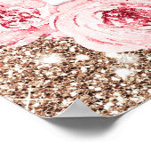 Roos Gold floral, 30ste verjaardag, welkomstteken Poster (Hoek)